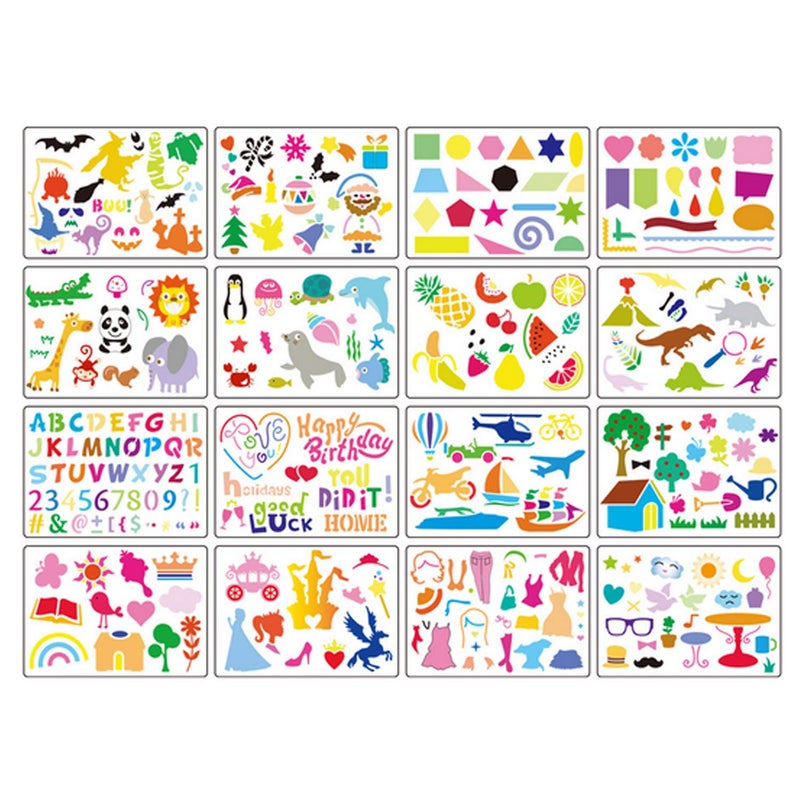 DIYASY 20 Pcs Drawing Stencils Set for Kids,Large Plastic Stencil Kit 300+ Patterns Drawing Templates for Girls & Boys Gift - Image 5